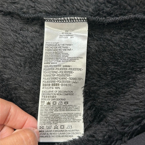 Nike Baby Fleece Bodysuit Size 6 Months Full Zip NWT - Picture 8 of 11